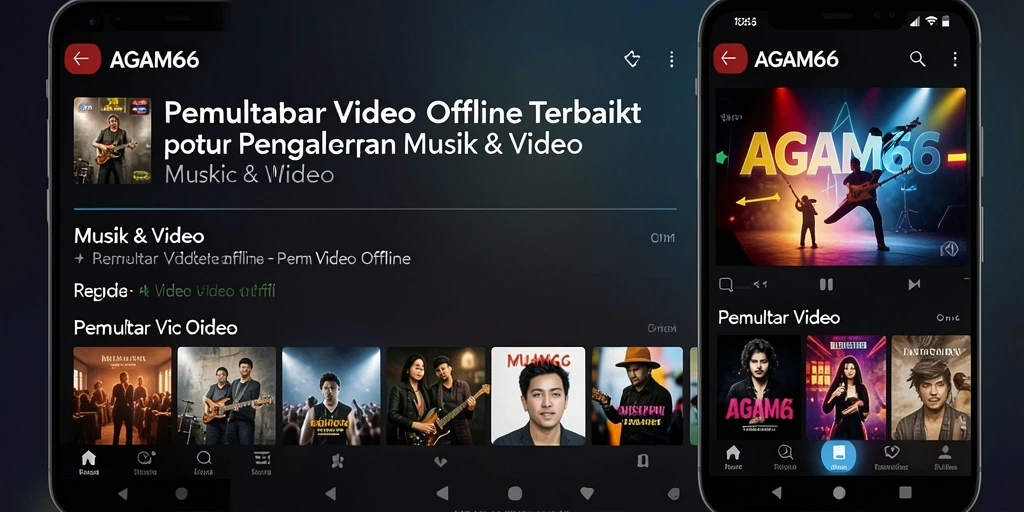 Antarmuka intuitif AGAM66 memperlihatkan fitur Pemutar Video Offline yang mudah digunakan.