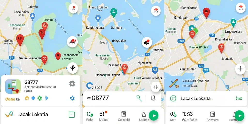 Tampilan antarmuka GB777 yang intuitif untuk pelacakan lokasi.
