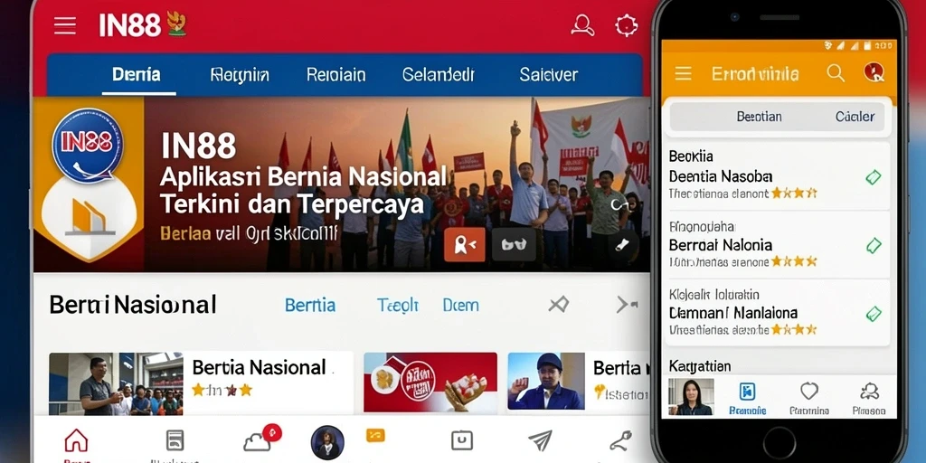 Tampilan antarmuka aplikasi IN88 yang modern dan informatif.